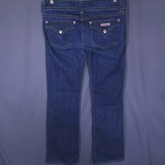 Hudson Beth Mid Rise‎ Baby Bootcut Jean Size 30 Flap Back Pockets Union Jack - Picture 1 of 8